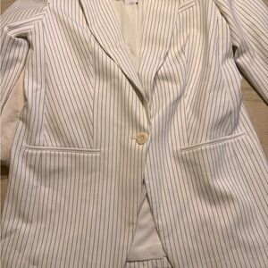 Express White Pinstripe Blazer